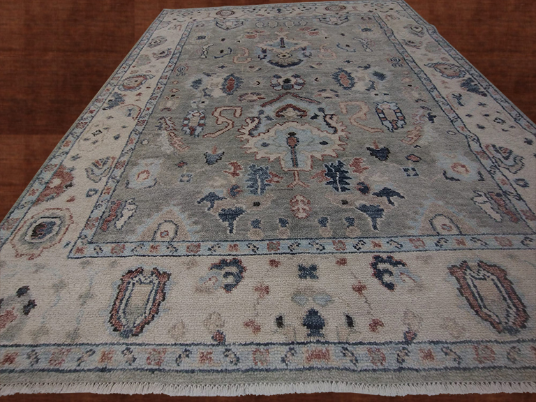 8'X10' Indo Antique Gray And Beige Area Rug-M8392 – 8' × 10'
