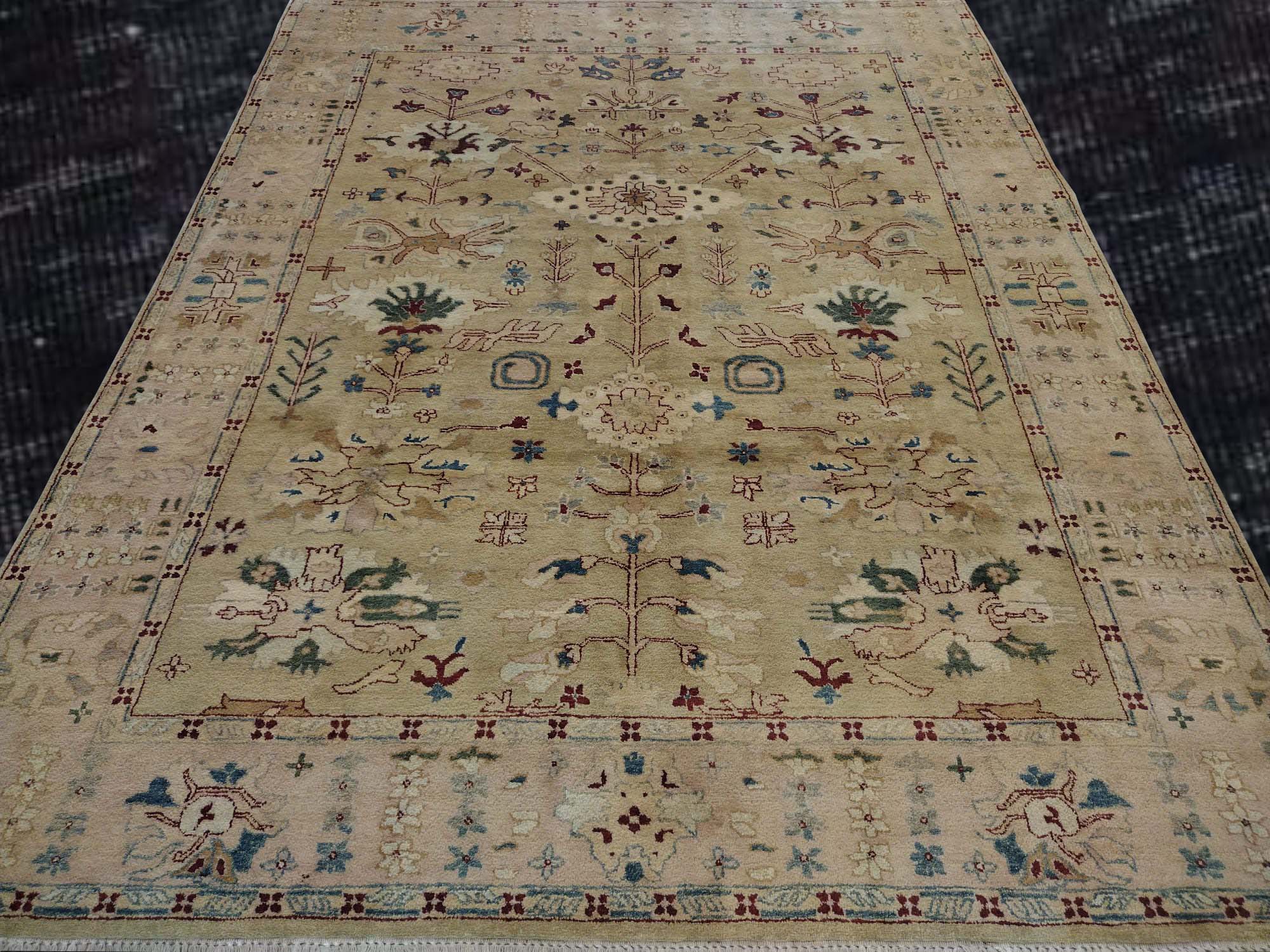 8'X10' Oushak India Handmade Khaki / Camel Vintage Area Rug – 8' × 10'