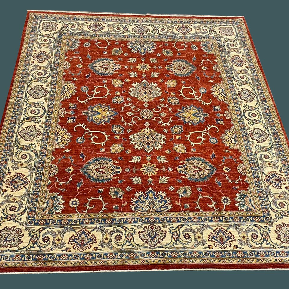 8x10 Pakistan Farhan Handmade Woolen Burnt Orange/golden Rugs,5001160 Rug – 8' × 10'