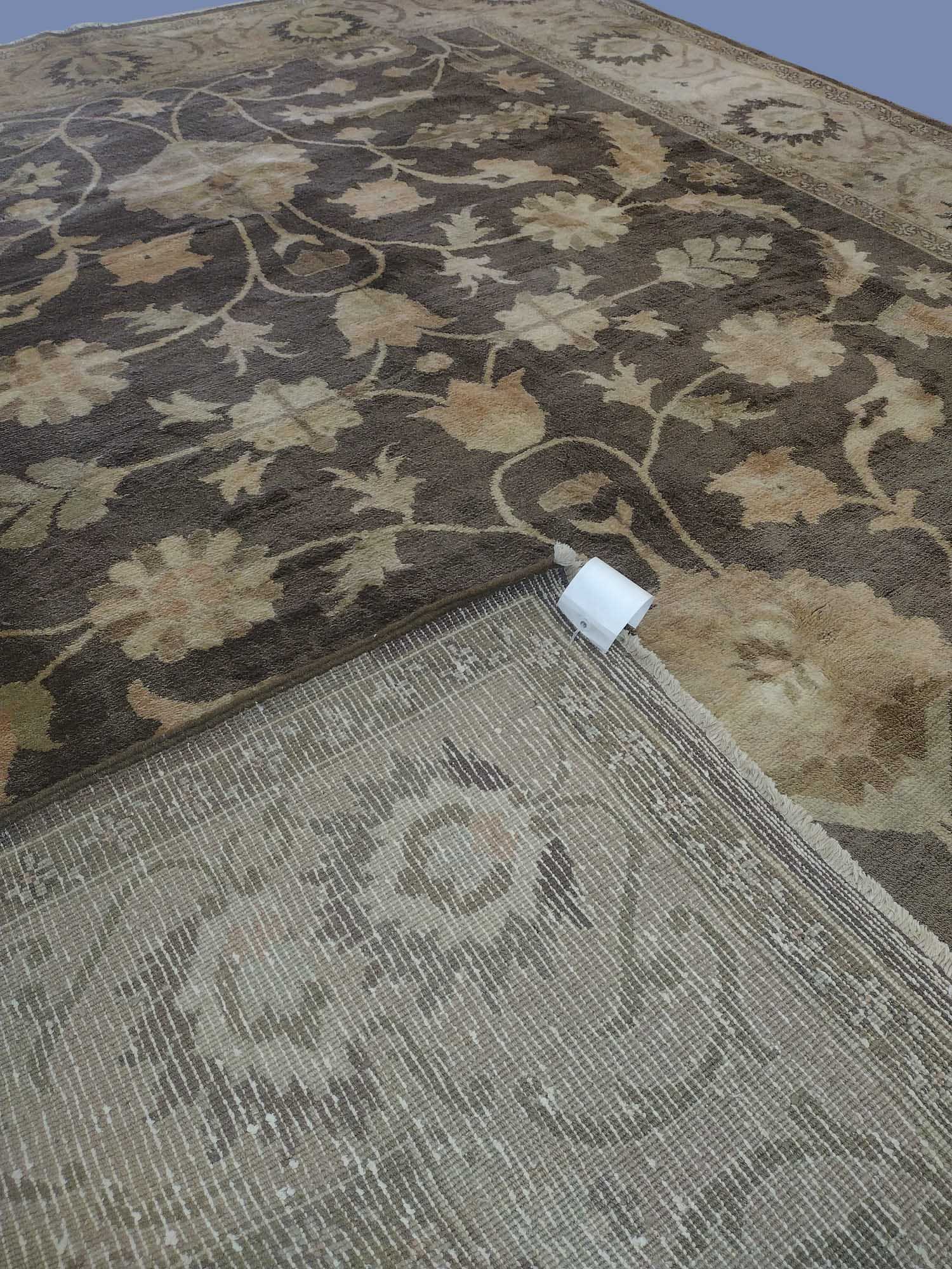 8'x10' Persian Handmade Woolen Brown And Beige Floral Area Rug – 8' × 10'