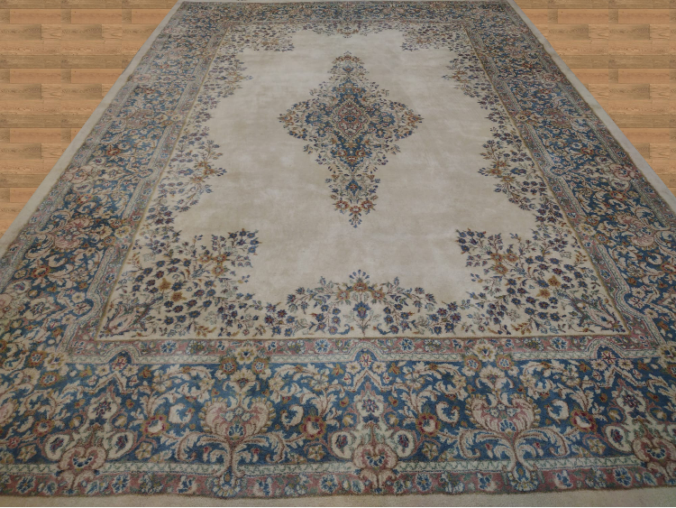 9'9" X 14'0" Irani Hand Woven Gray/ Gold /Blue Rug – 9'9" × 14'