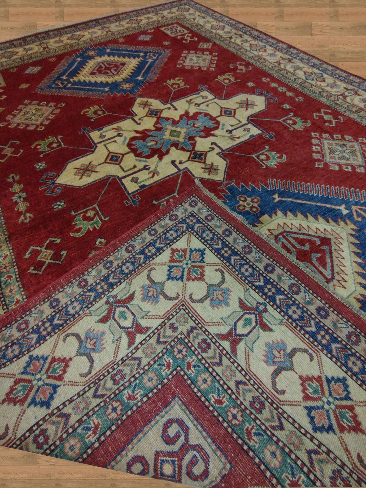 9'x12' Pak Kazak Handmade Modern and Traditional Interiors Area Rug-66_21 – 9' × 12'