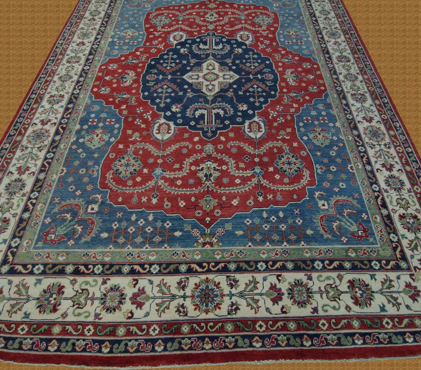 9X12 Pak Kazak Handmade Red/Blue Area Rug – 9' × 12'