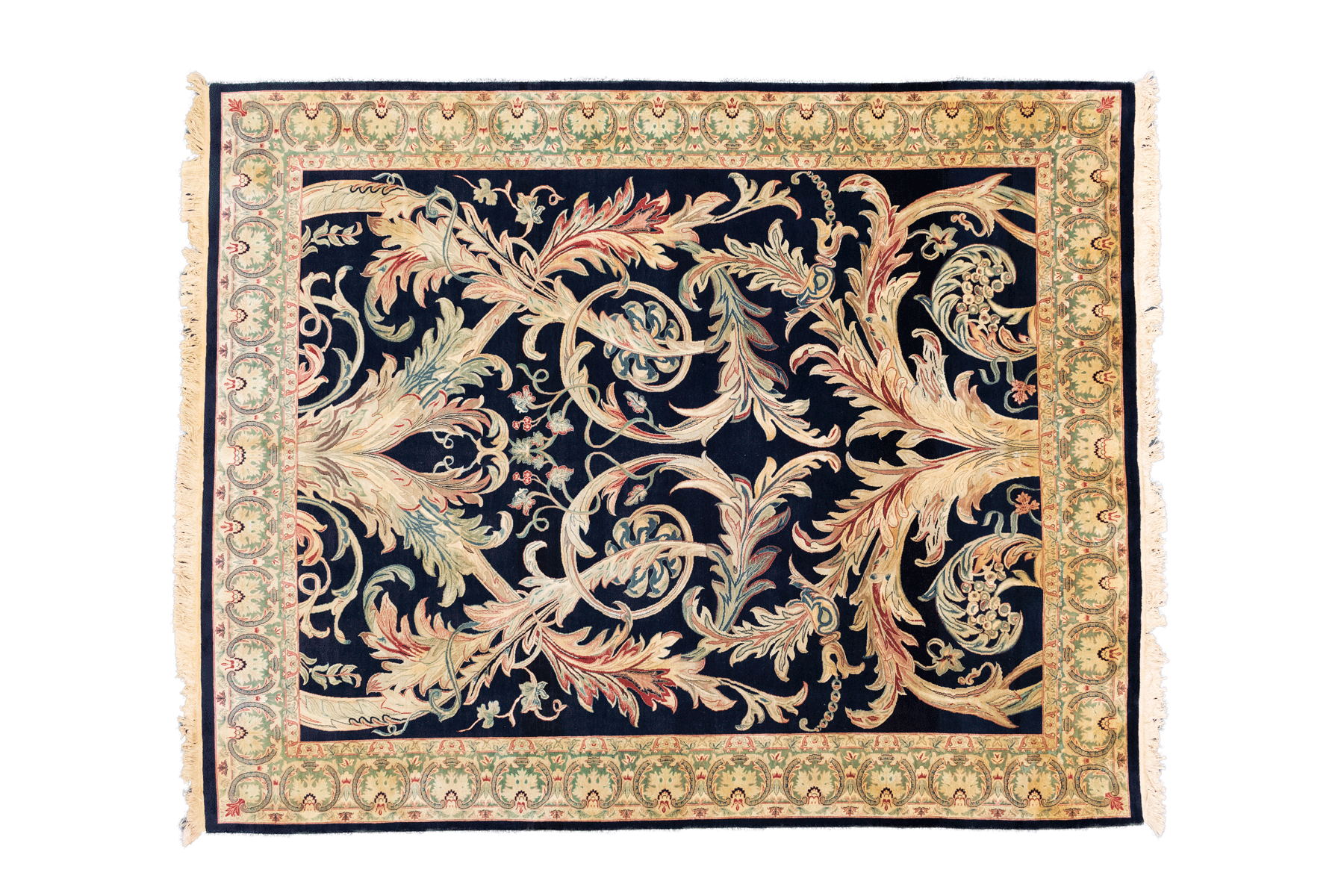 Black and Gold Floral Rug