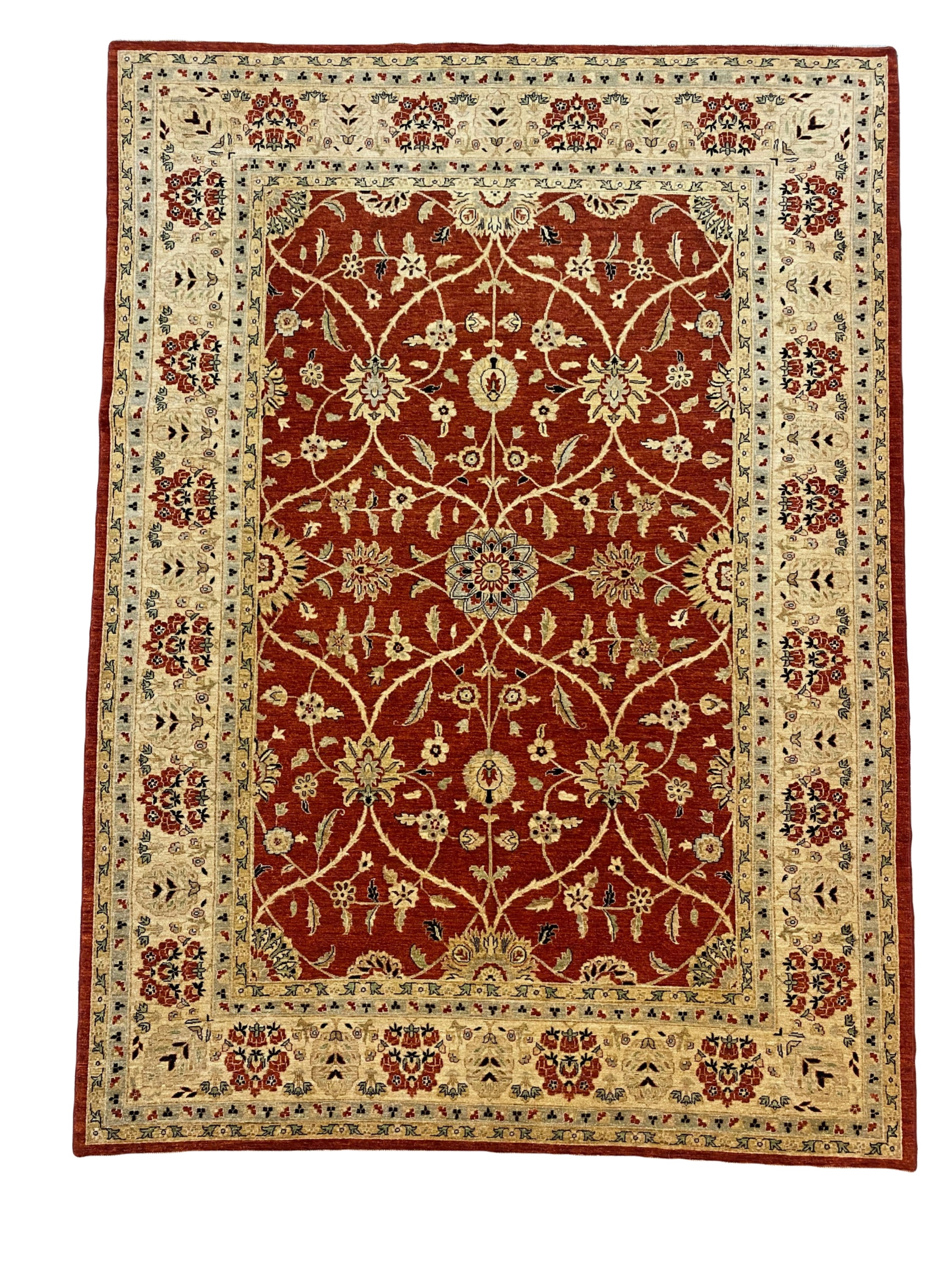 Orange and Creme Tribal Rug