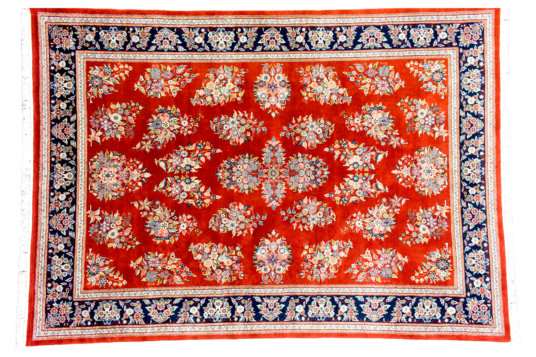 Red and Blue Floral Rug